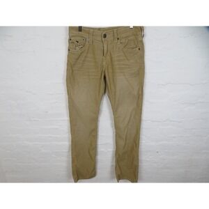 True Religion Jeans Mens 30x34 Beige Ricky Relaxed Straight Corduroy Pockets